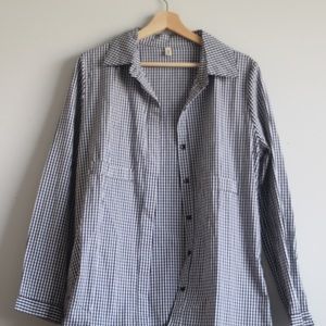 long gingham button up